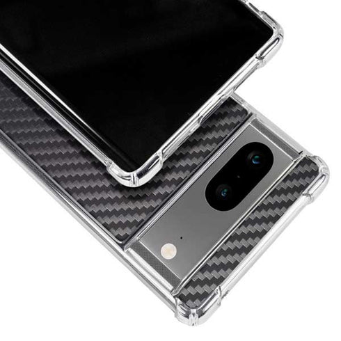 Black Carbon Fiber Specialty Texture Material Google Pixel 8a Clear Case